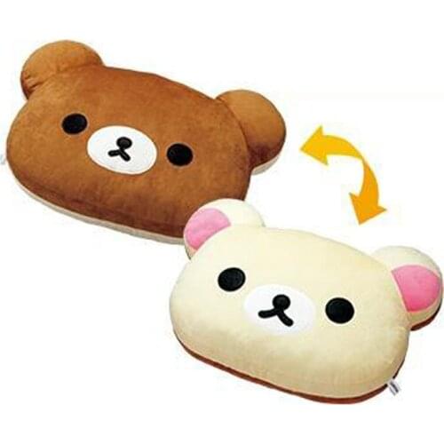 New Cute Rilakkuma & Korilakkuma Two Sided Cushion Face Plush Pillow Soft Stuffed Toy Doll Children Gifts 37cm