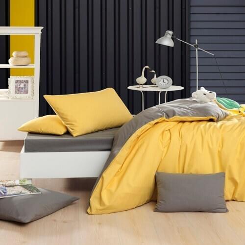 100% Natural Cotton Solid Color Duvet Cover Set Single FreshColor 3-Piece Simple And Stylish Design European American Style Easy