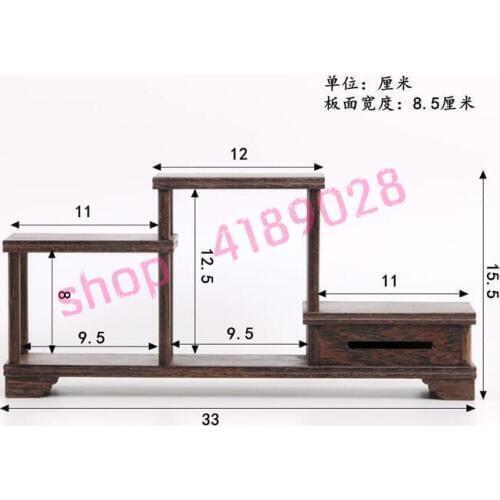 Natural chicken wing wood, medium high (small size), solid wood curio shelves, ornament pendulum rack