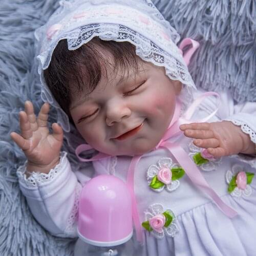 Lifelike 50cm Silicone Soft Body Girl Reborn Baby Doll Toy real Alive bebe reborn 20 inch Princess Birthday Gift Fashion Presen