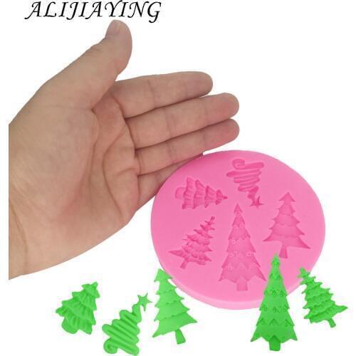 Christmas tree Fondant Silicone Mold cake Decoration dessert tools Chocolate Gumpaste Mold Polymer Clay Resin D1383