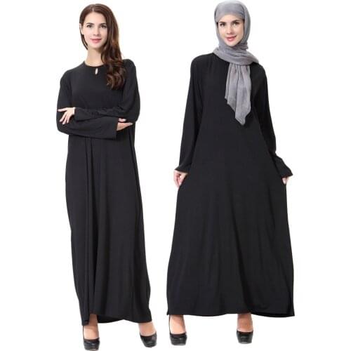 O-Neck Muslim Kaftan Abaya women Dress Embroidery Abaya Long Robe Tunic Ramadan Islamic Turkey Eid Moroccan Caftan Dubai Arab