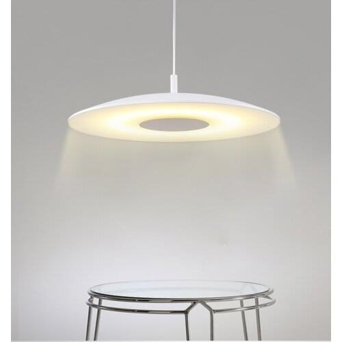 Modern D50cm White or Warm acrylic paint round circle hanging lamp 24W led dining room pendant light household suspend lighting