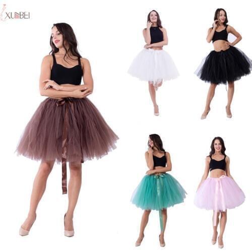 White Black Short Wedding Bridal Petticoat Crinoline Rockabilly Tulle Tutu Skirt Underskirt Wedding Accessories