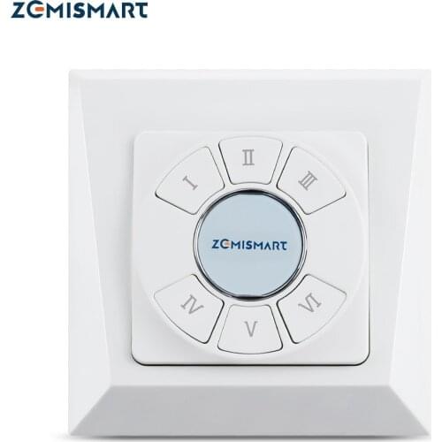 Zemismart Tuya Zigbee SmartThings 6 Channels Wireless Switch Control Smart Life Scene Alexa Voice Control Wall Remote Function