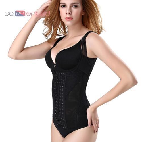 COLORIENTED 2019 New Style Solid Six-row Button Body-shaping Corset For Ladies Brassieres Bodywear Big Code Waist-shaping Vest