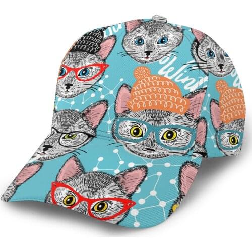 Winter Pattern With Cat In Hat Baseball Cap women men snapback caps Classic Style hat Casual Sport Outdoor cap