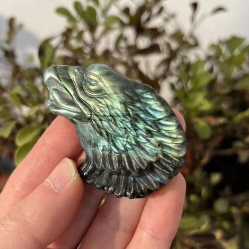 1PC 25-30g Beautiful Crystal Carvings Natural Hand-Carved Labradorite Stone Glede Necklace Fashion Jewelry Gifts 1pcs