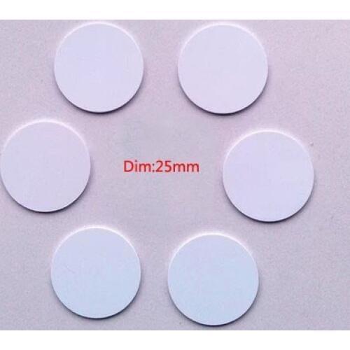 100pcs Waterproof ID Tag Diameter 25 mm em coin tags, 125KHz RFID, ISO EM4100 and compatible