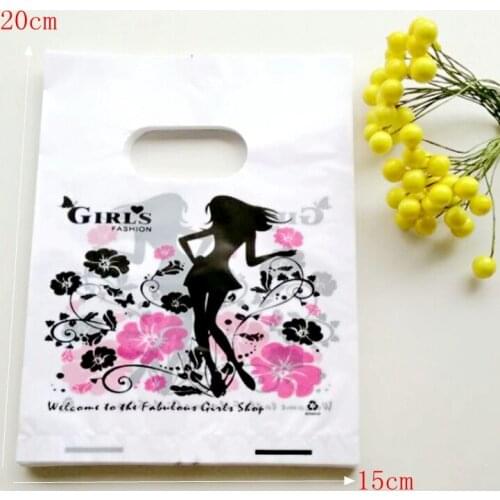 15x20cm 2018 Hot Sale New Fashion Wholesale girl flowers Gift Packaging Bags With Stars Small Birthday Package Gift Bags