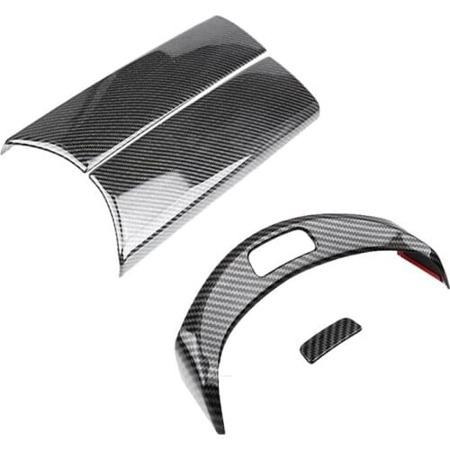 2 Set Car Accessories: 1 Set Car Storage Box Panel Cover & 1 Set Car Armrest Box Buttons Frame Decoration Sticker