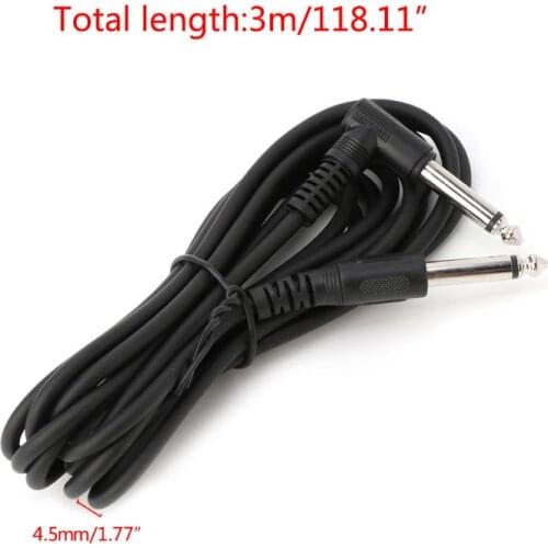 3M/10 Feet Instrument Guitar Cable 6.35mm Straight To Right Angle Plug U2JB