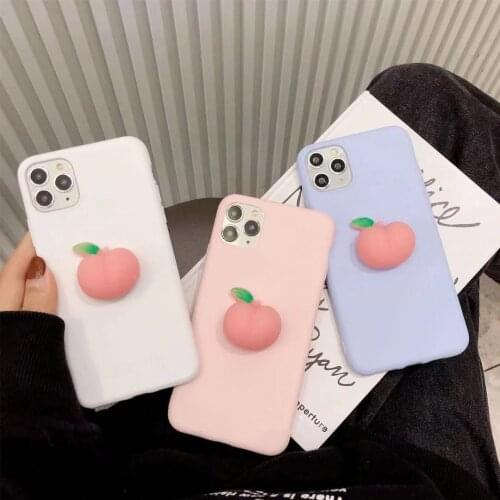 3D Peach Squishy Elastic Macaron Soft Phone Case For Iphone 12 Pro Max 11 Pro Max Mini Xs Max Xr Se 2020 6s 7 8 Plus Funda Coque