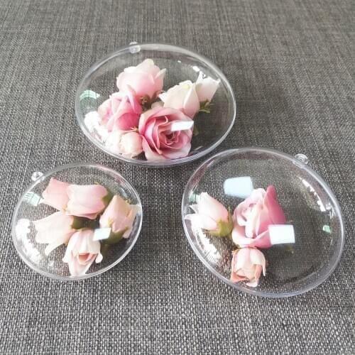 7-9cm Oblate shape PS window display Christmas ball decorations Xmas Tree ornaments Transparent hanging ball wedding decoration