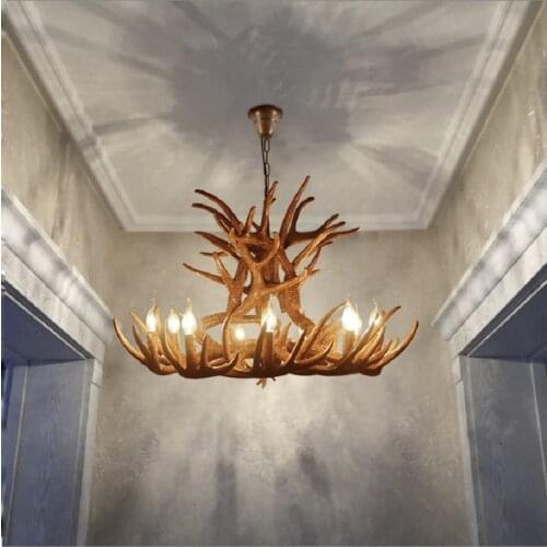 American rural retro industrial wind antler lamp chandelier restaurant living room bar decoration clothing store Nordic lamp