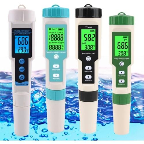 Water Quality Tester TDS PPM Detector EC PH Salt Meter Skin Acidimeter Hydrogen Ion Test ORP Monitor Residual Chlorine ​Analyzer