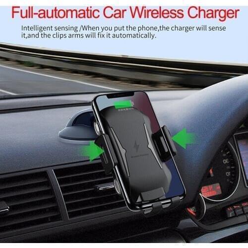 For IPhone 8 X For Samsung S9 S6 10W QI Vehicle Wireless Charger For Xiaomi MIX 2S MAX3 Fast Charger Car Mount Holder Stand