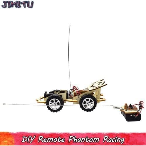 DIY RC Car Model Kits Toys for Boys Wooden Remote Phantom Racing Model Kit Assembling Experiment Toy Creative Educational Gifts