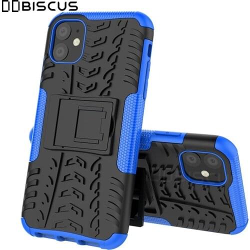 For iPhone X SE 5 5S Case Hybrid Armor Hard Plastic Soft Silicone Stand For iPhone 6 6S 8 7 Plus 12 Mini XR XS Max 11 Pro Cover