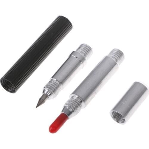 Double End Sharp Tungsten Steel Tip Scriber Clip Pen Ceramics Glass Shell Metal Construction Marking Tools 137mm 62KC