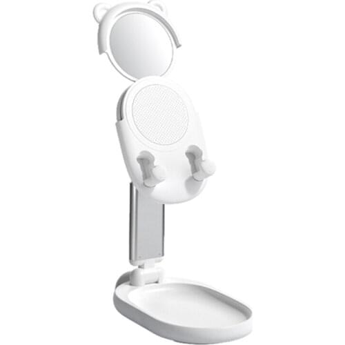 F3MA Mini Beauty Mirror Desktop Foldable Telescopic Tablet Phone Holder Small Size Desktop Dock Portable Mobile Stand