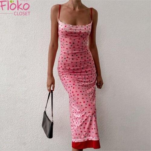Flokocloset Sexy Dress Women Spaghetti Strap Maxi Dresses High Waist Sheath Club Dress Summer Long Sleeveless Vestidos