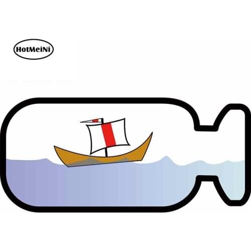 HotMeiNi 13cm x 6.5cm for Ship In A Bottle Sailboat Bottle Motorcycle Car Bumper Window Stickers DIY Sticker Vinyl VAN Decal