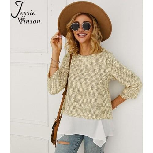 Блузки в клетку JESSIE VINSON China At AliExpress