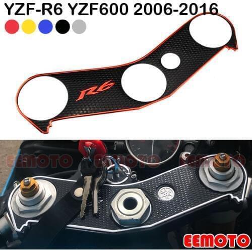 Motorcycle Motorbike Pad Triple Tree Top Clamp Upper Front End Decals Stickers For YAMAHA YZF R6 2006-2016 2015 2014 2013 2012