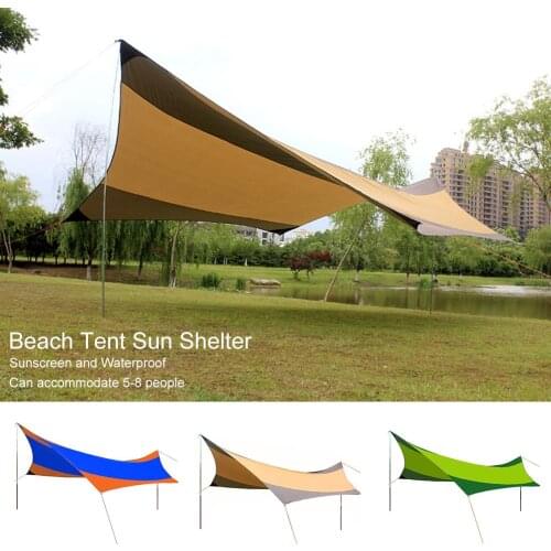 Outdoor Portable Camper Sun Shade Canopy Waterproof UV-resistant Beach Tent Large Capacity Sun Shelter For Camping Fishing Hik