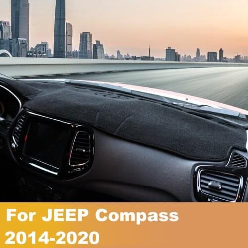 Car Dashboard Avoid Light Pad Instrument Platform Desk Cover Mats Trim LHD For Jeep Compass 2014-2017 2018 2019 2020Accessories