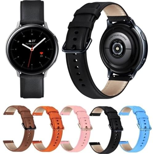 Genuine Leather Band For Samsung Galaxy Watch Active 2 Smart Watch Active2 40mm 44mm Strap 20mm Band Width Watchband ремешок