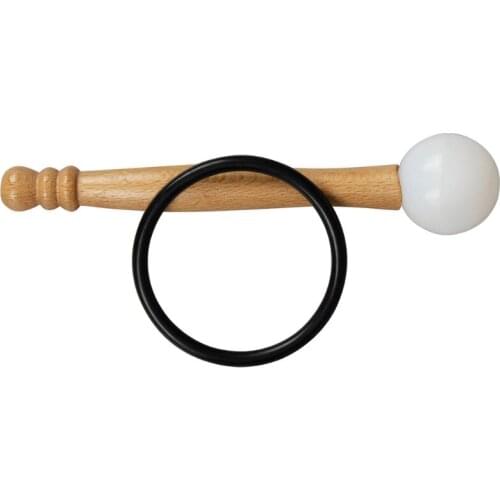 Rubber Mallet Stick Beater for Crystal Singing Bowl Wooden Handle Professional Sound Bowl Striker with Rubber Ring 54DE