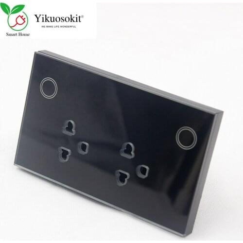 Zigbee Tuya Smart Life 2 Gang Thiland Power Electric Wall Socket WIFI Google Alexa Black Pearl White For Smart Home Kitchen