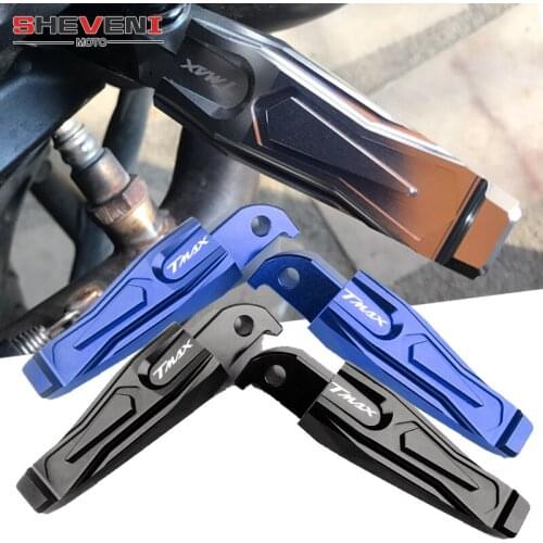 With Logo CNC Motorcycle Rear Foot Pegs Rests Passenger Footrests For Yamaha TMAX 530/500 T-MAX 530/500 XP530 TMAX530 TMAX500