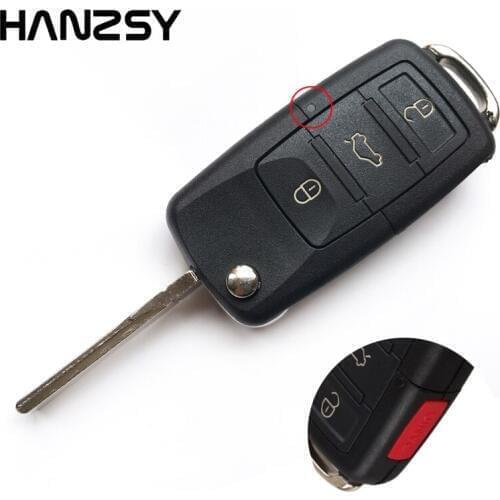4 Buttons Flip Folding Car Key Shell Fob For VW Volkswagen Passat B5 B6 Touran Golf 4 5 6 Polo Bora Red Button Remote Key cover