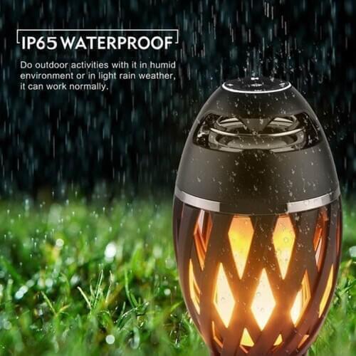 LED Dynamic Flame Effect Bulb Mini Bluetooth Speaker Light Music Light Wireless Bluetooth Flame Night Light Portable Smart Decor