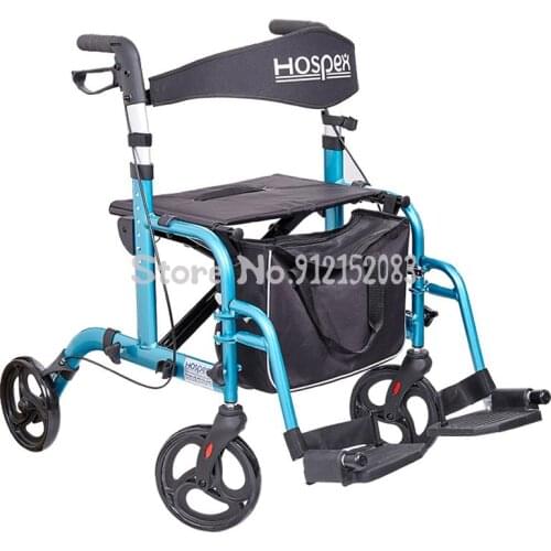 Elderly Carts, Shopping Carts, Shopping Carts For The Elderly, Four-wheeled Walkers With Folding Aluminum Scooter Wheelchairs