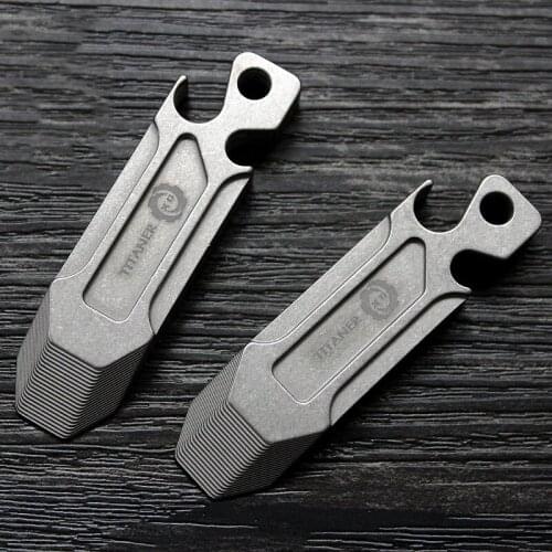 TC titanium EDC crowbar key buckle pendant screwdriver small tool bottle opener