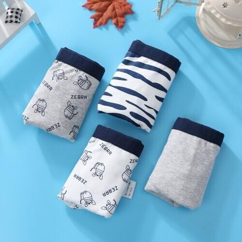 4psc/lot New Soft And Comfortable Boys Boxer Shorts Pure Cotton Pony Pattern Small Medium And Large Boy Children Underwear