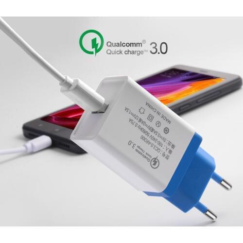 Universal USB Quick charge 3.0 5V 3A for iPhone 7 8 X EU US Plug Mobile Phone Fast charger charging for Samsug s8 s10 Huawei P30