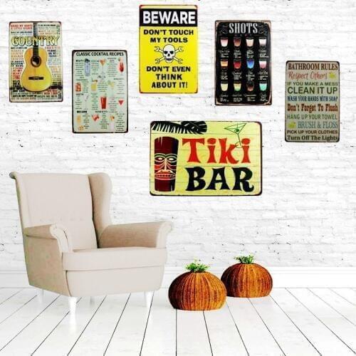 Shots Menu Metal Painting Tin Sign Wall Bar Cafe Home Art kitchen Decor Living room Cuadros 30X20CM DU-1044