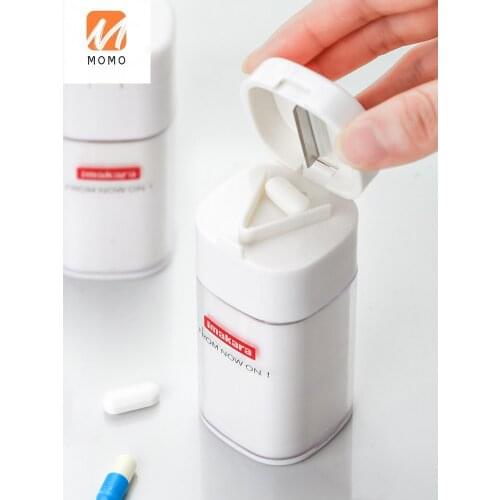 Japanese Multi-Function Pill Box Dispenser Tablet Divider Cutter Cut Pills Artifact Grinding and Crushing Medicine Grinder
