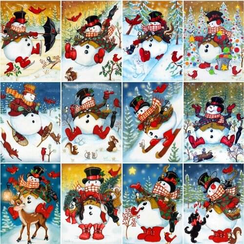 YI Bright 5D DIY Diamond Embroidery Cross Stitch Christmas Snowman Diamond Painting Cartoon Full Drill New Arrival Handmade Gift