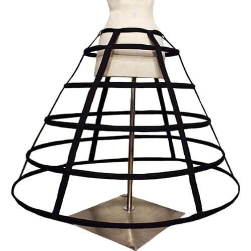 In Stock Hollow Birdcage 5 Hoops Big Petticoats Cosplay Lolita Full Crinoline Slip for Ball Gown Wedding Dresses Underskirt New