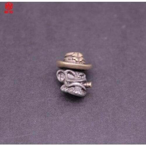 1PC EDC Paracord Beads Smoking Monkey Retro Brass White Copper Lanyard Pendants Knife Beads Umbrella Rope Cord Beads