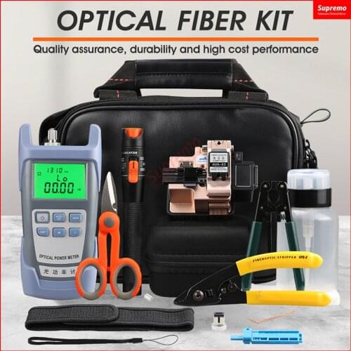 16PCS/set FTTH Fiber Optic Tool Kit with New Fiber Optical Cutter and 10mW Visual Fault Locator Stripper Tool