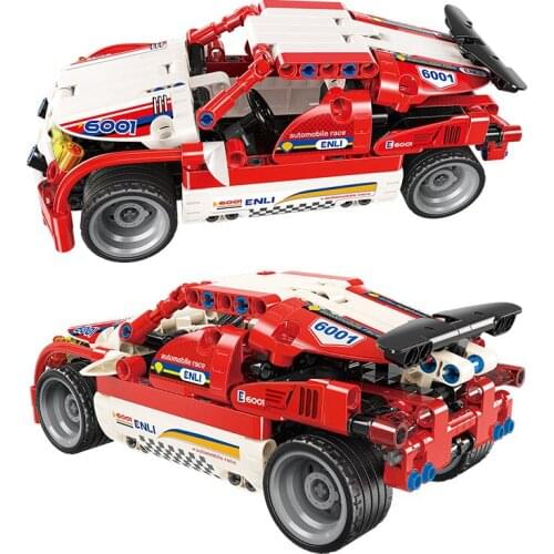 257Pcs Building Block 6001 Mold Power Series Pull Back Racing Car Red Shadow Small Particle Assembly Model Toy Gifts