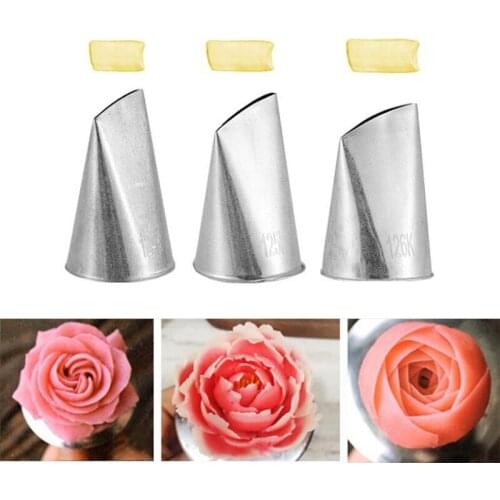 3 pcs/set Austin Rose Petals Stainless Steel Icing Piping Nozzles Fondant Cake Decorating Pastry Sets Tools Bakeware