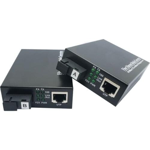 40KM Fiber Media converter 100M Singlemode Single Fiber 1310/1550nm SC/UPC